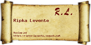 Ripka Levente névjegykártya